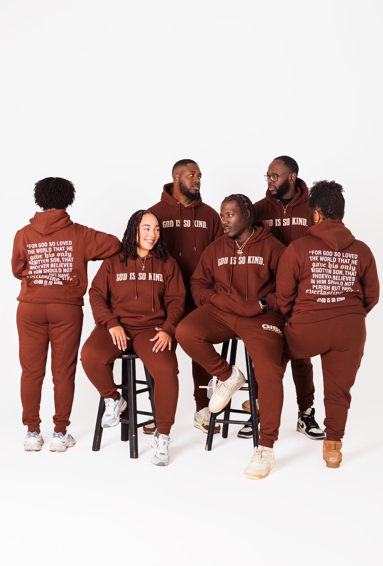 GOD IS SO KIND I Brown x Cream Tapered Sweatpants