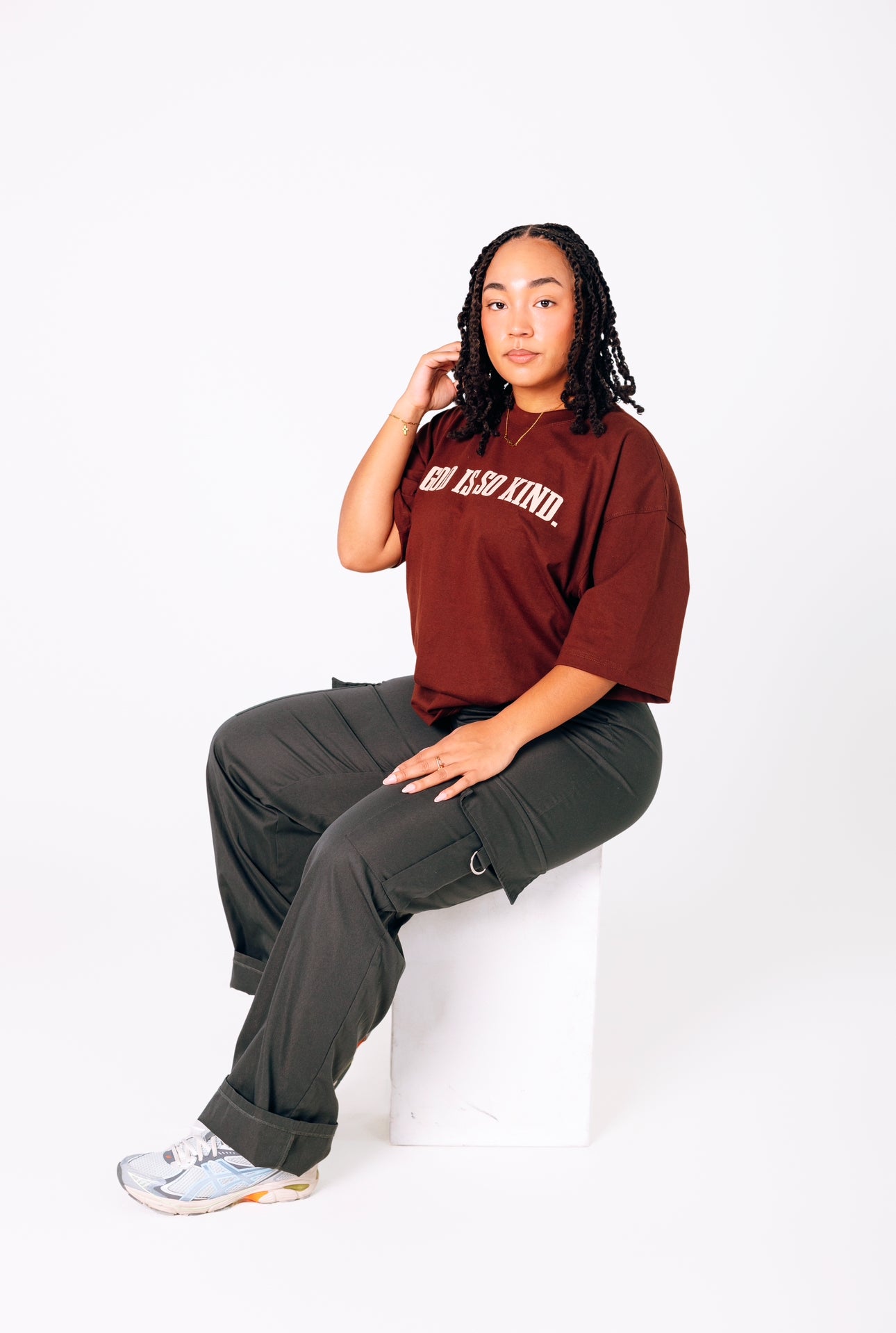 GOD IS SO KIND I Oversized Brown x Cream T-Shirt