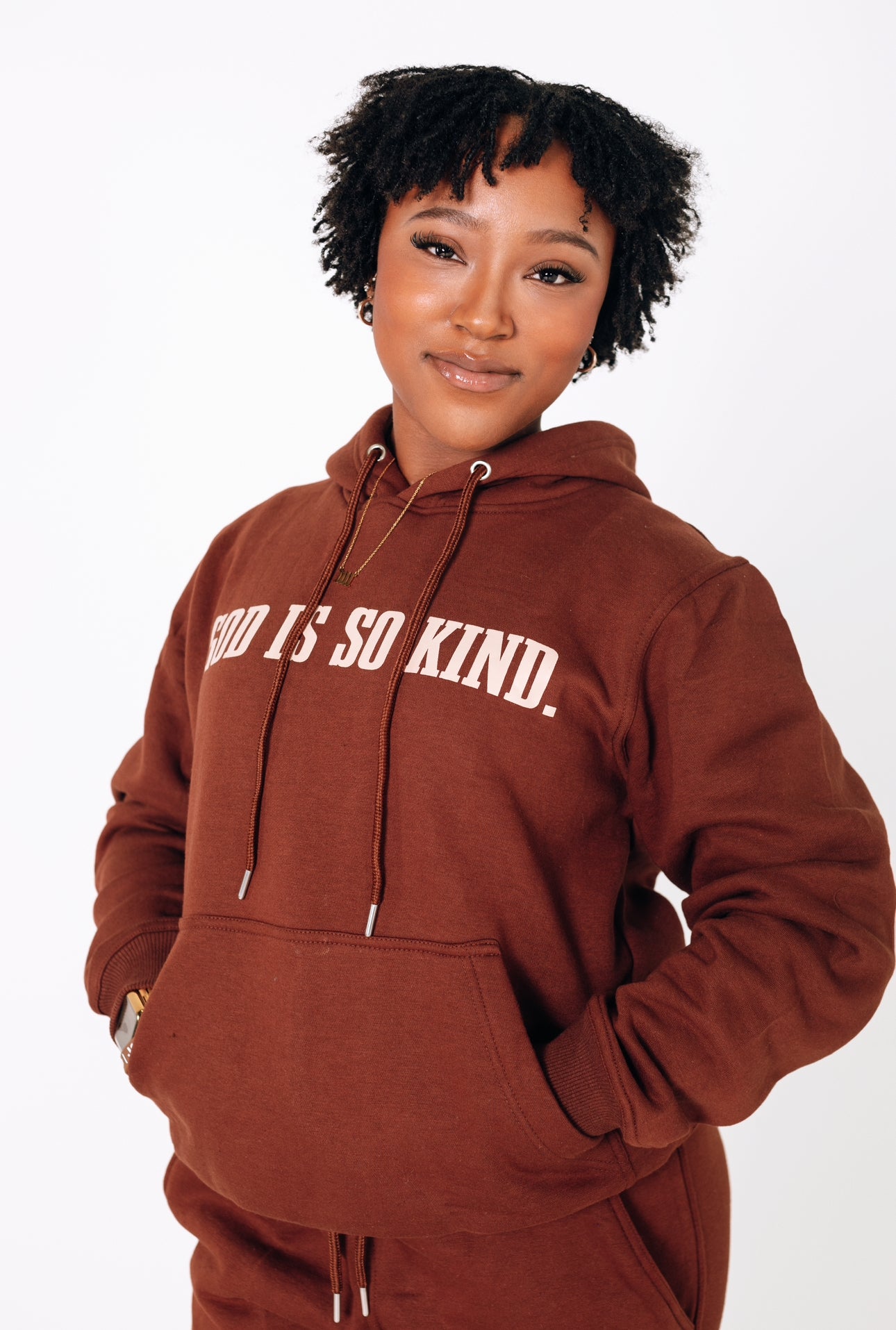 GOD IS SO KIND I Brown x Cream Hoodie