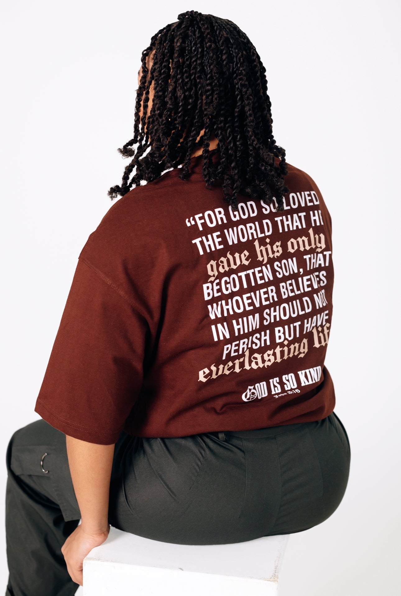 GOD IS SO KIND I Oversized Brown x Cream T-Shirt
