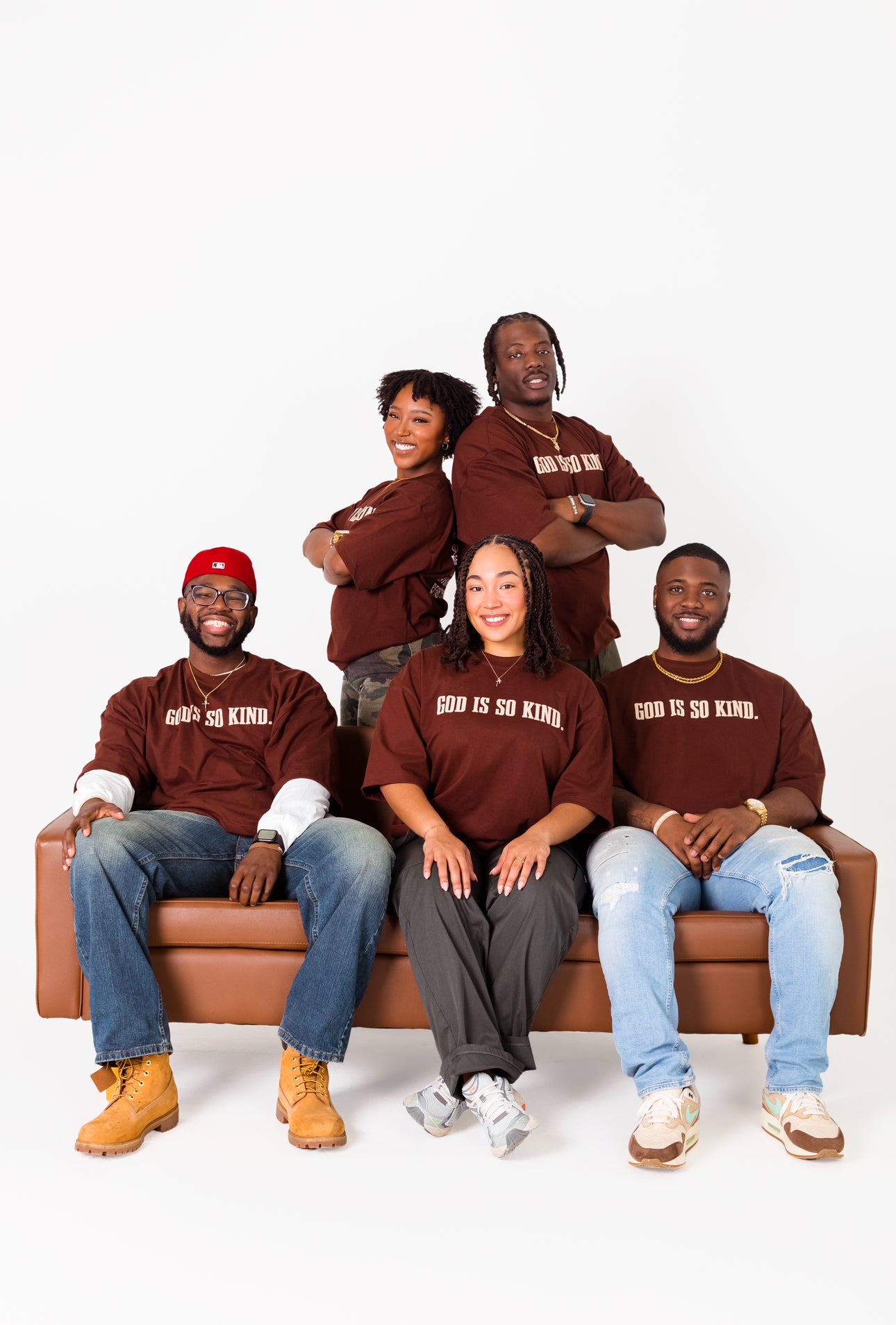 GOD IS SO KIND I Oversized Brown x Cream T-Shirt