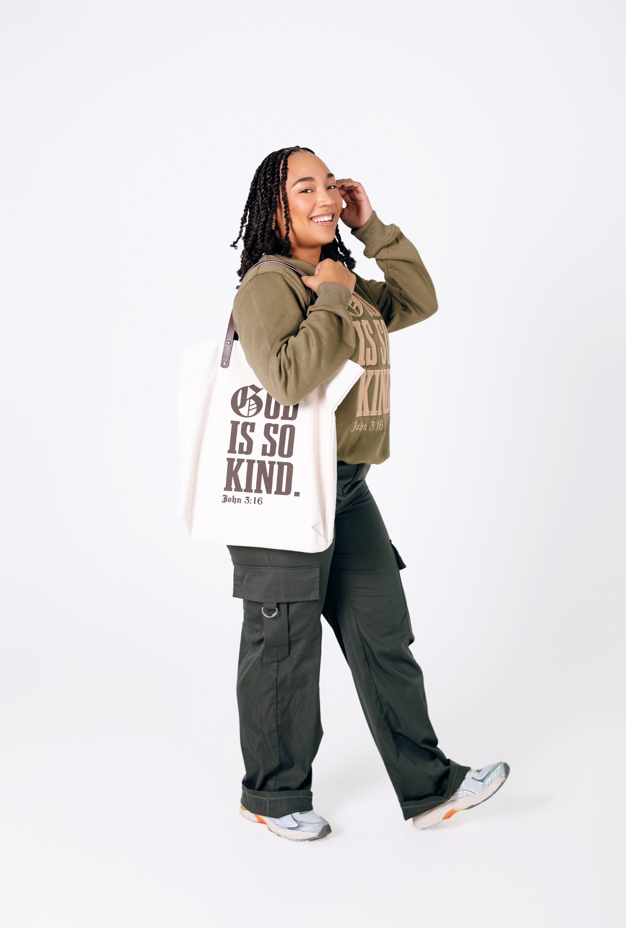 GOD IS SO KIND | Leather Strap Canvas Tote