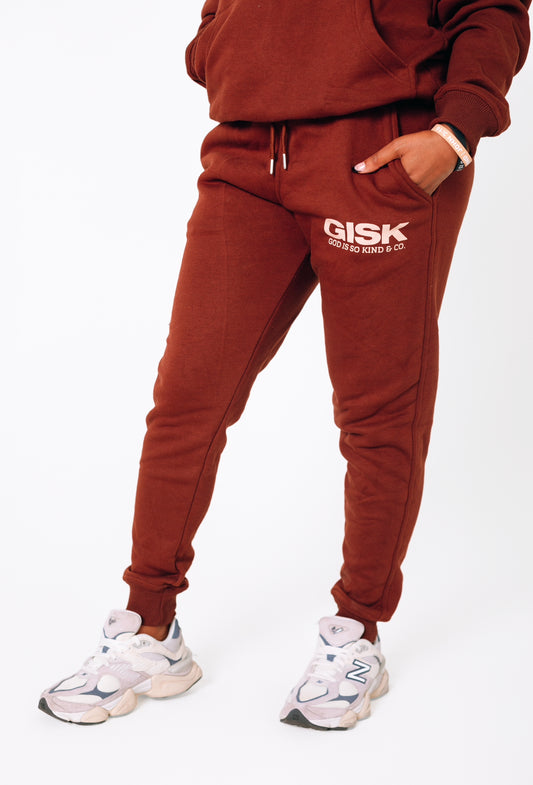 GOD IS SO KIND  I  Brown x Cream Tapered Sweatpants