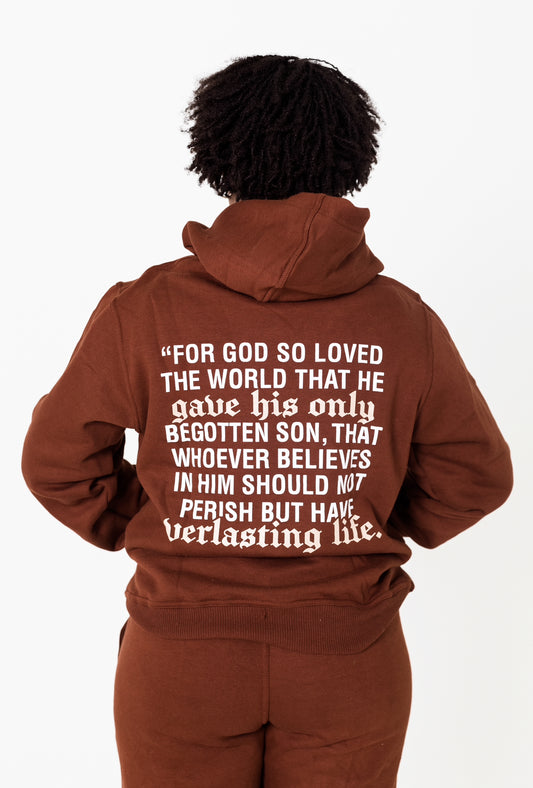 GOD IS SO KIND  I  Brown x Cream Hoodie