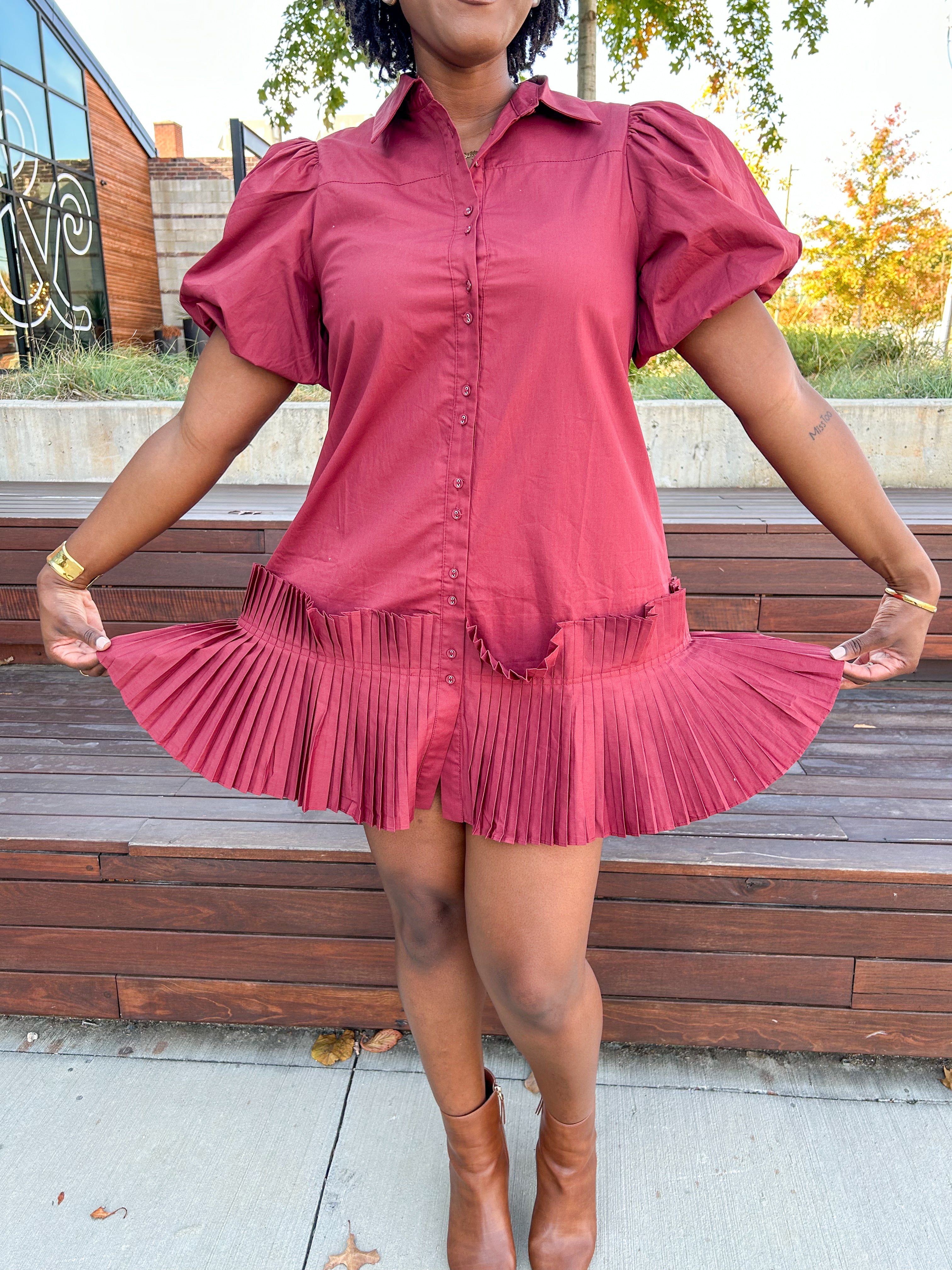 Gratitude Pleated Dress